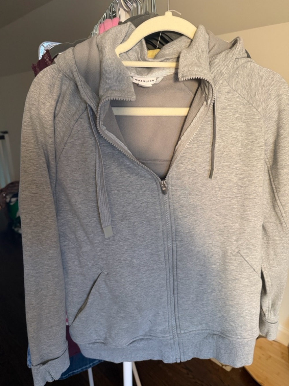 Light Gray Zip-Up Hoodie